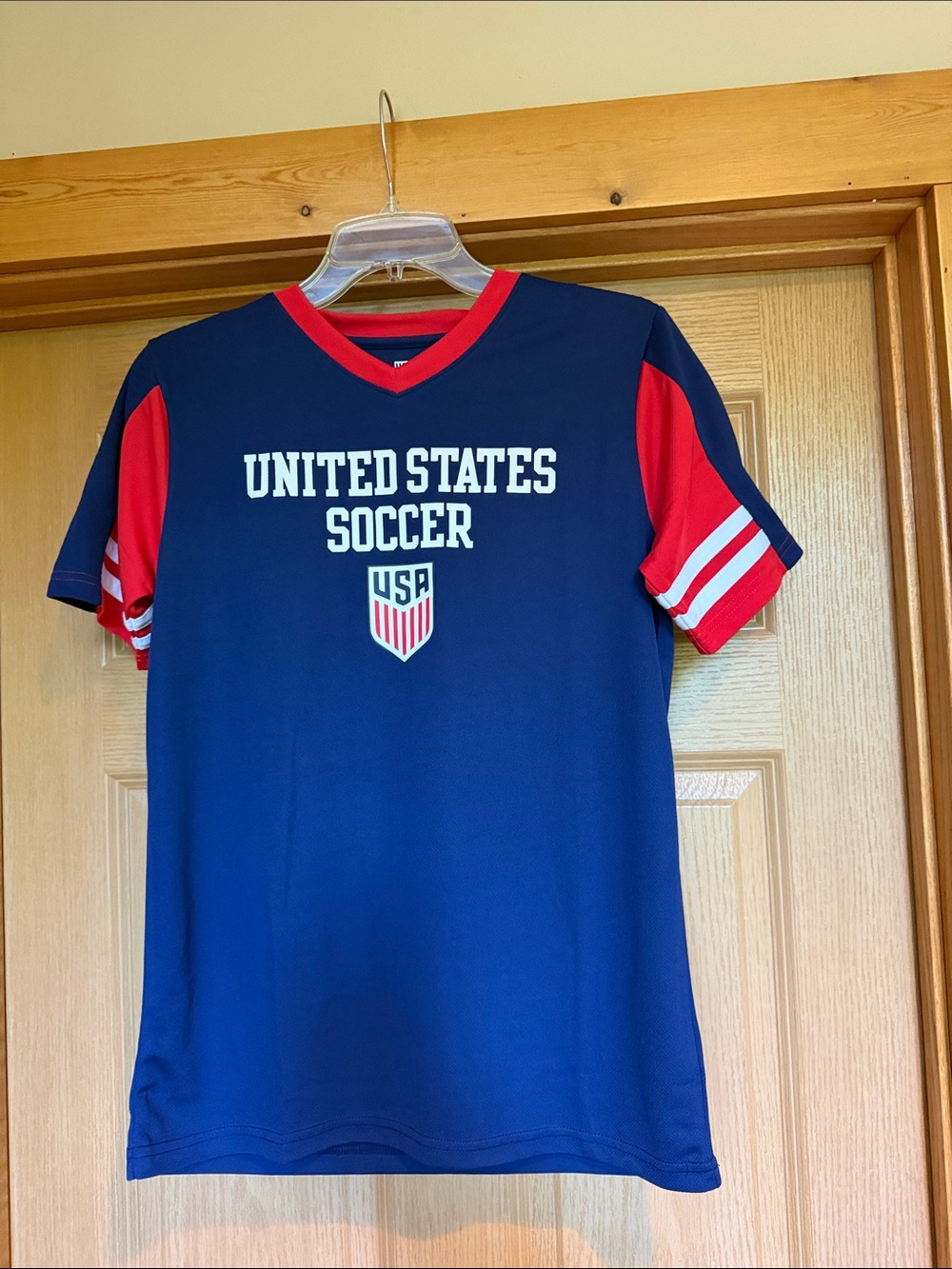United States Soccer Kids' Navy and Red Short Sleeve Tee